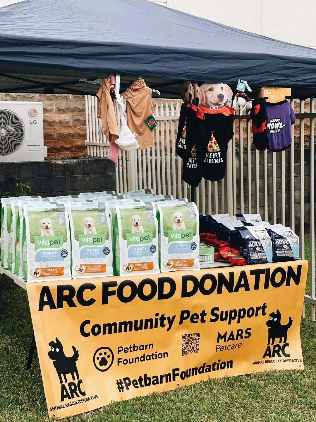 An ARC community pet food support stall